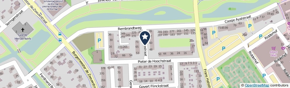 Kaartweergave Hobbemastraat in Ridderkerk