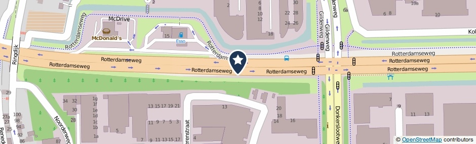 Kaartweergave Rotterdamseweg in Ridderkerk