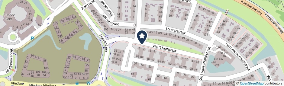 Kaartweergave Van 't Hoffstraat in Ridderkerk