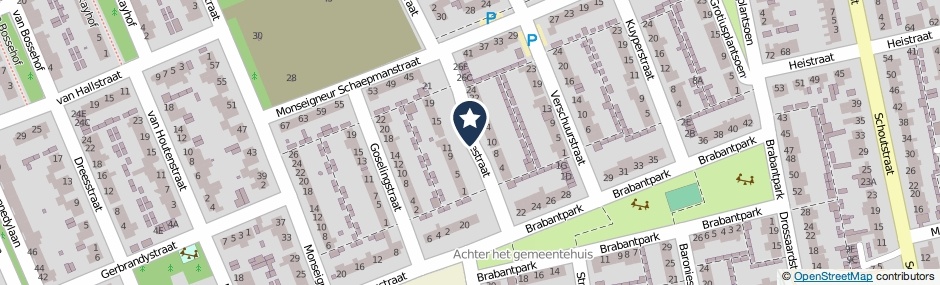 Kaartweergave Aalbersestraat in Rijen