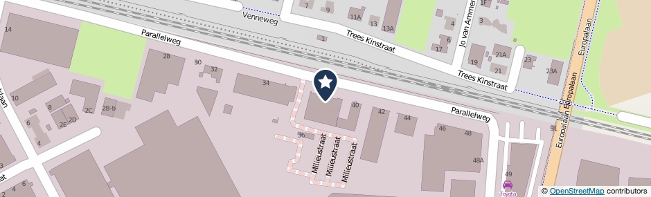 Kaartweergave Parallelweg 38 in Rijen