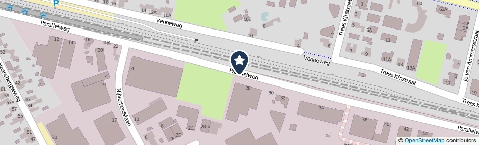 Kaartweergave Parallelweg in Rijen