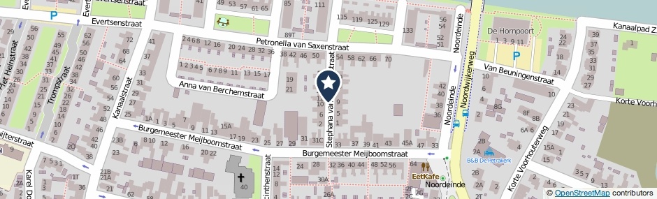 Kaartweergave Stephana Van Rossumstraat in Rijnsburg
