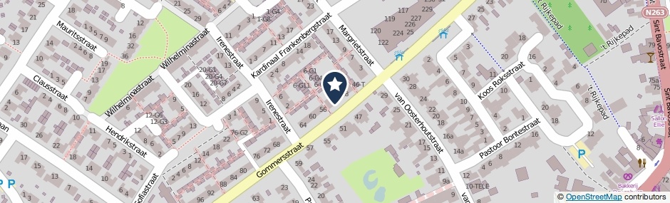 Kaartweergave Gommersstraat 52 in Rijsbergen