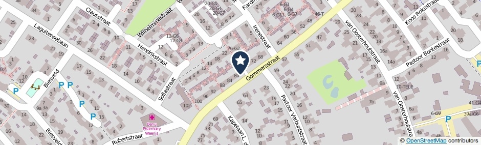 Kaartweergave Gommersstraat 78 in Rijsbergen