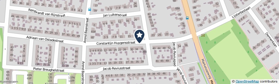 Kaartweergave Constantijn Huygensstraat in Rijssen