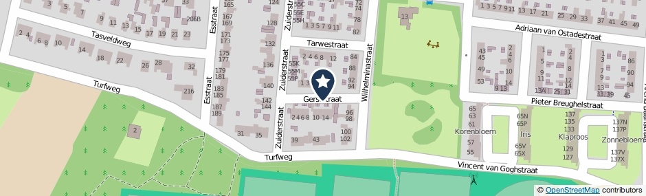 Kaartweergave Gerststraat in Rijssen