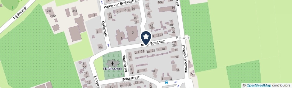 Kaartweergave Korte Bosstraat in Rijswijk (Gelderland)