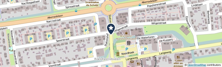Kaartweergave Stationsstraat in Roelofarendsveen