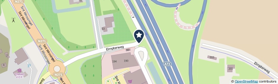 Kaartweergave Elmpterweg in Roermond