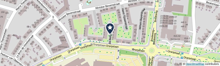Kaartweergave Jos Beltjensstraat in Roermond