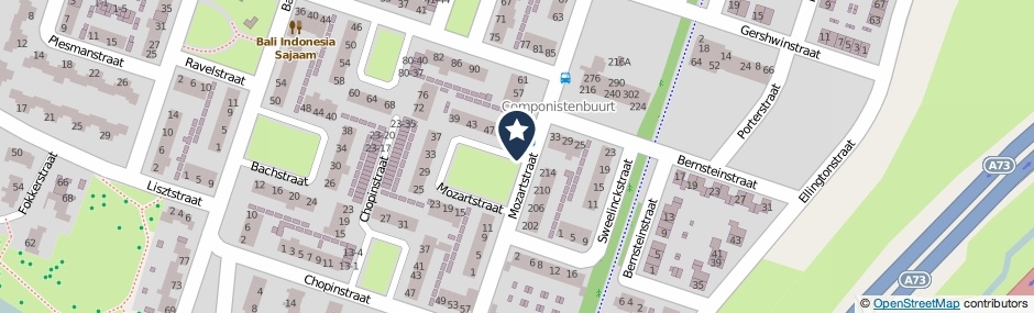 Kaartweergave Mozartstraat in Roermond