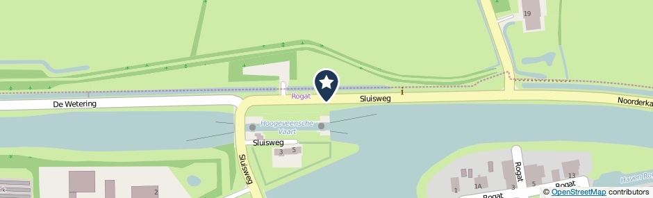 Kaartweergave Sluisweg in Rogat