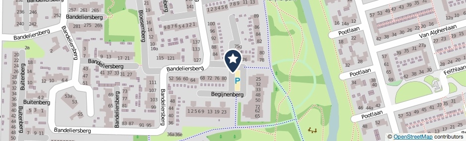 Kaartweergave Begijnenberg in Roosendaal