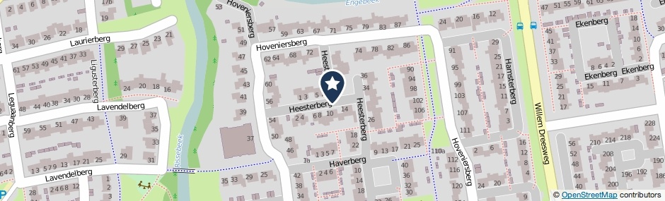 Kaartweergave Heesterberg in Roosendaal