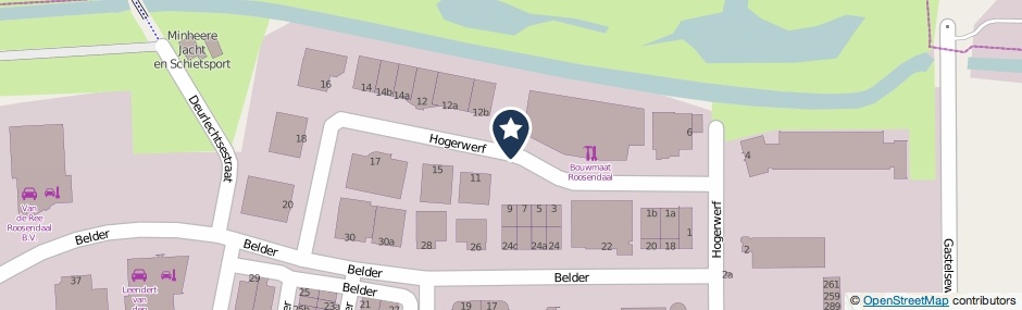 Kaartweergave Hogerwerf in Roosendaal