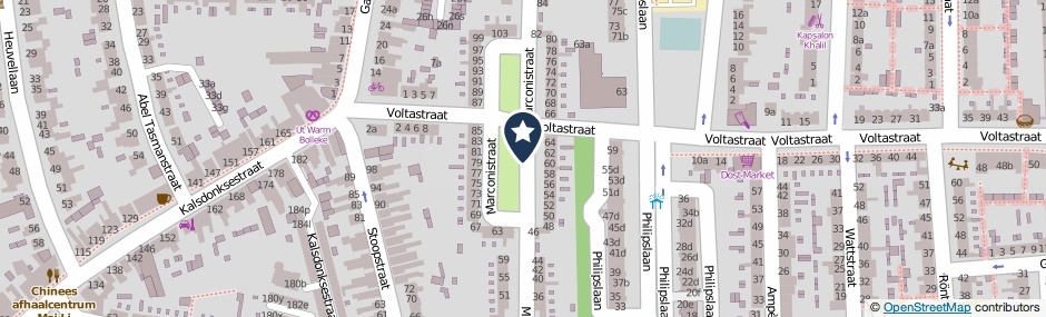 Kaartweergave Marconistraat in Roosendaal