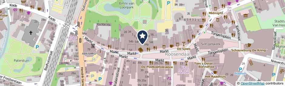 Kaartweergave Marktstede in Roosendaal