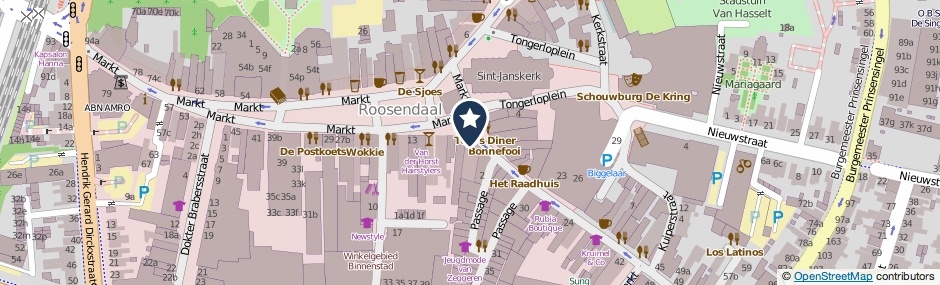 Kaartweergave Raadhuisstraat 4-A in Roosendaal