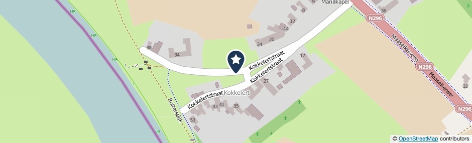 Kaartweergave Kokkelertstraat in Roosteren