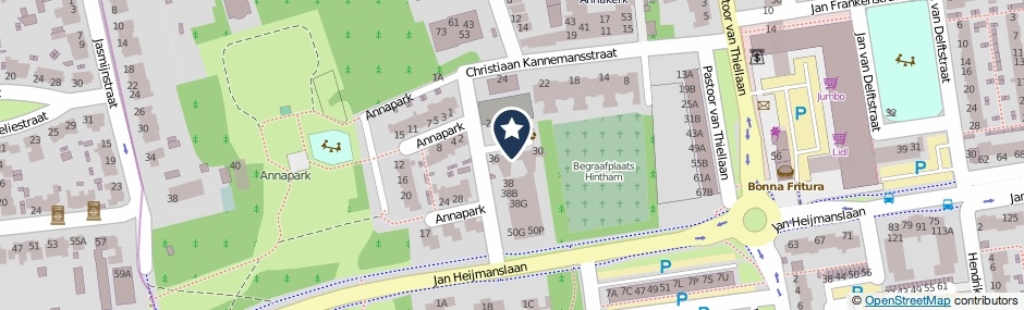 Kaartweergave Christiaan Kannemansstraat 34 in Rosmalen