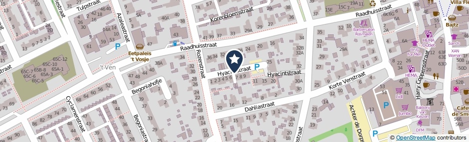 Kaartweergave Hyacintstraat in Rosmalen