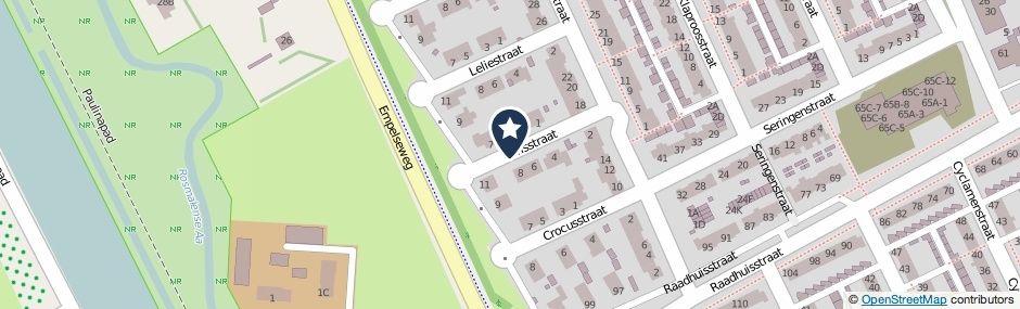 Kaartweergave Irisstraat in Rosmalen