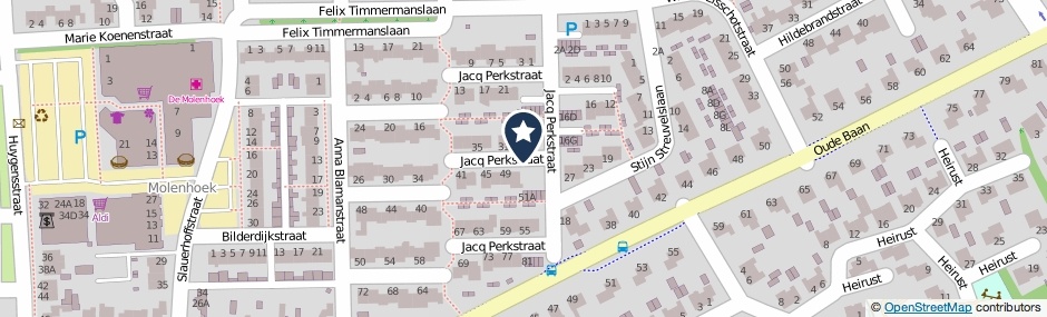 Kaartweergave Jacq Perkstraat in Rosmalen