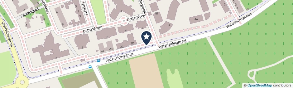 Kaartweergave Waterleidingstraat in Rosmalen