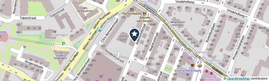 Kaartweergave Adamshofstraat 29-A in Rotterdam