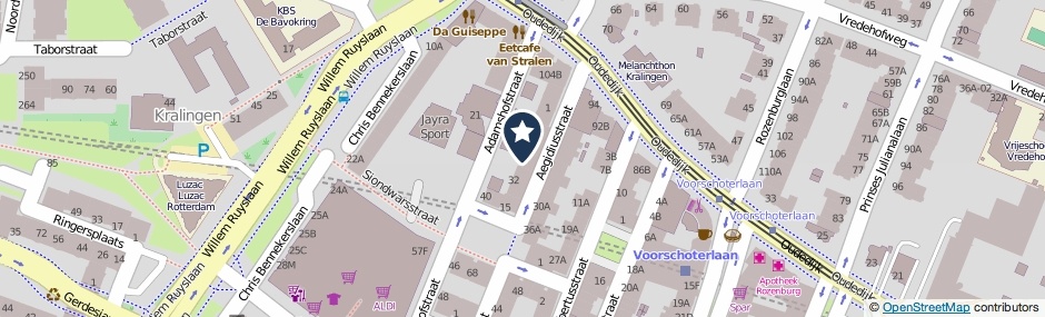 Kaartweergave Adamshofstraat 30-B in Rotterdam