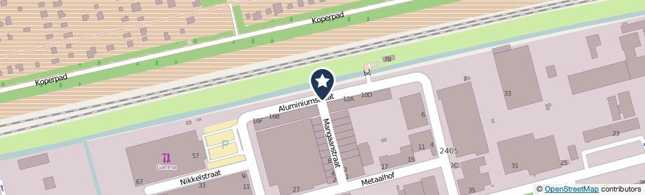 Kaartweergave Aluminiumstraat in Rotterdam