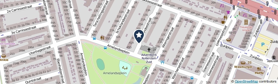 Kaartweergave Amelandsestraat in Rotterdam