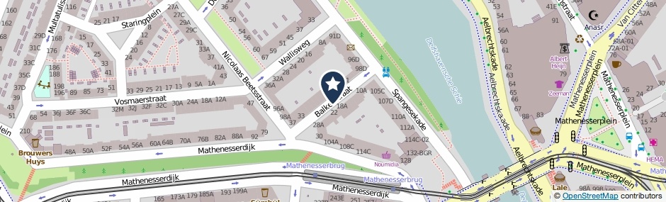 Kaartweergave Balkenstraat in Rotterdam