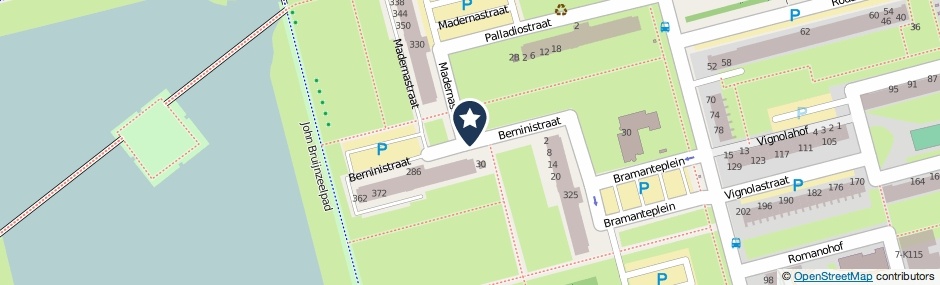 Kaartweergave Berninistraat in Rotterdam
