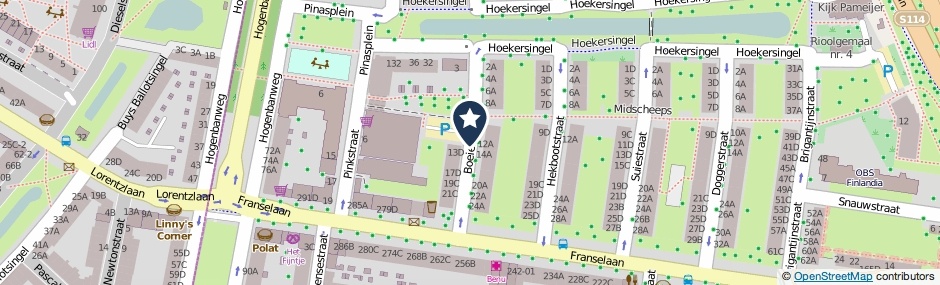 Kaartweergave Boeierstraat in Rotterdam