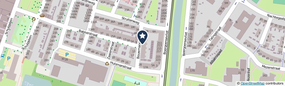 Kaartweergave Bouwmanstraat 12 in Rotterdam
