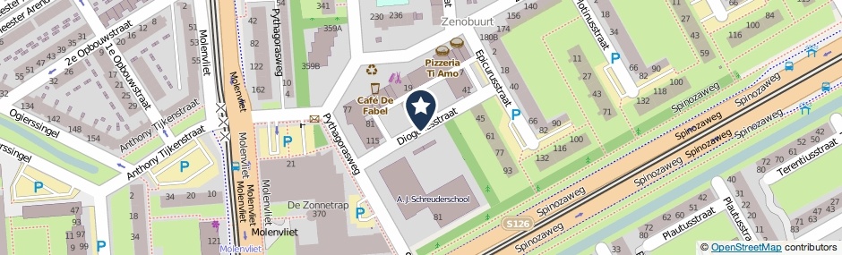 Kaartweergave Diogenesstraat in Rotterdam