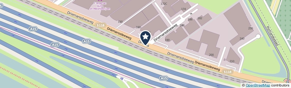 Kaartweergave Driemanssteeweg in Rotterdam