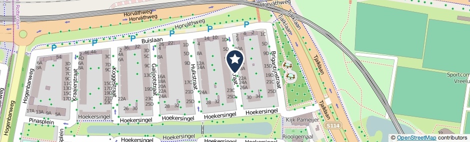 Kaartweergave Fluitstraat in Rotterdam