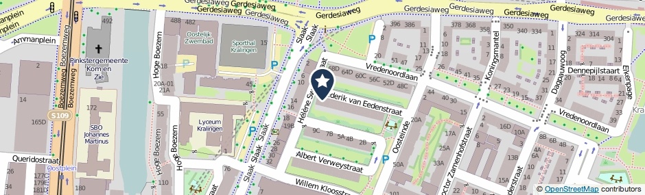 Kaartweergave Frederik Van Eedenstraat 10-A in Rotterdam