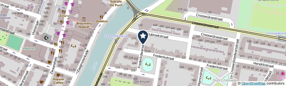 Kaartweergave Frederikdwarsstraat in Rotterdam