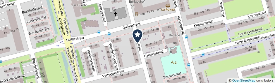 Kaartweergave Hanrathstraat in Rotterdam