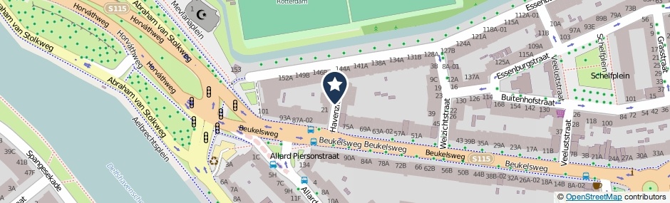 Kaartweergave Havenzichtstraat in Rotterdam
