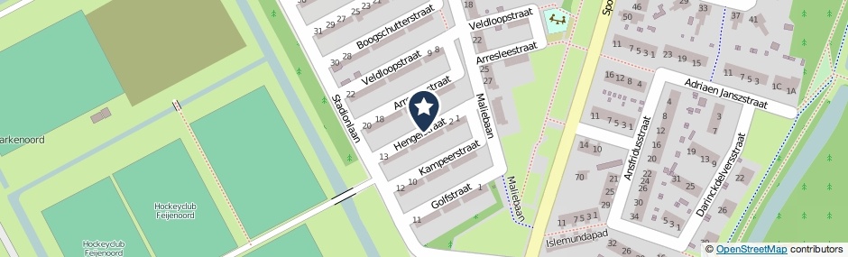 Kaartweergave Hengelstraat in Rotterdam