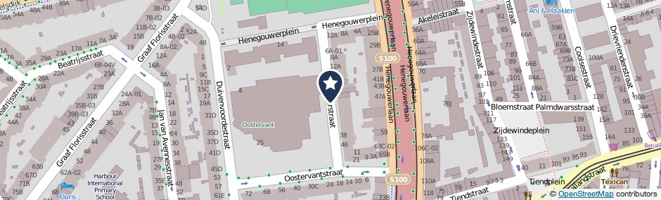 Kaartweergave Hennewierstraat in Rotterdam