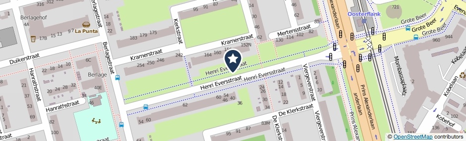 Kaartweergave Henri Eversstraat in Rotterdam