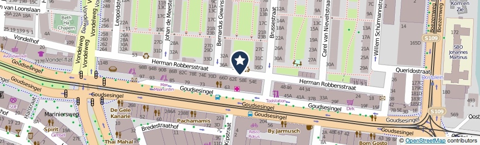 Kaartweergave Herman Robbersstraat in Rotterdam