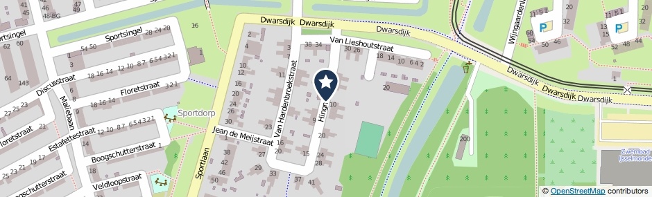 Kaartweergave Hingmanstraat in Rotterdam