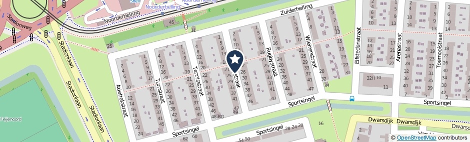 Kaartweergave Hockeystraat in Rotterdam